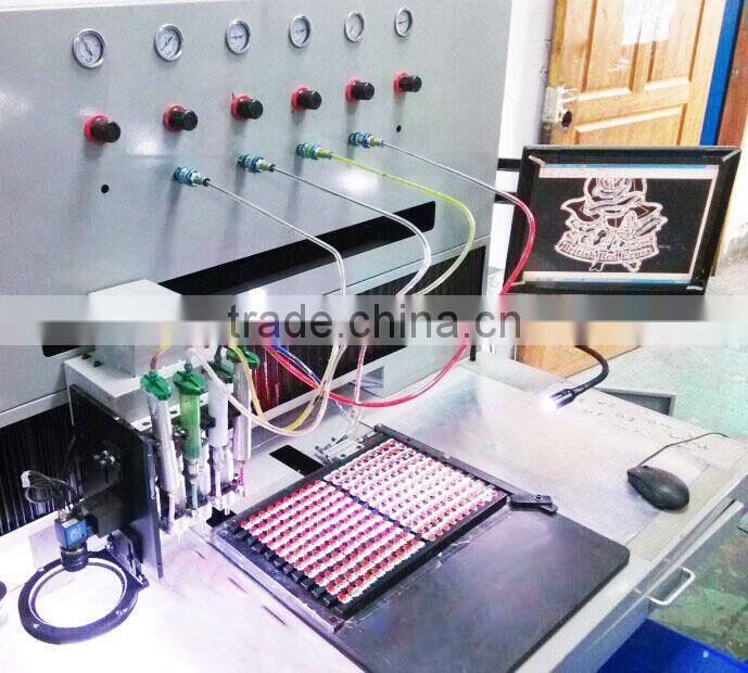 Custom lapel pin badge flag blue red and green dog tags