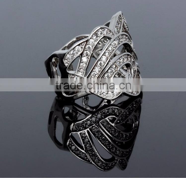 Latest Design Party Dress Cubic Zirconia Chunky Big Size Women Gold Wedding Ring