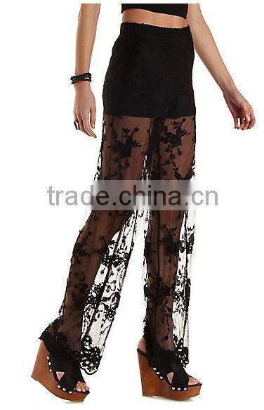 fashion leisure lace yarn pants