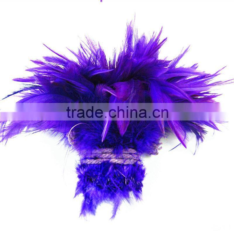 wholesale dyed purple feather trim cock rooster feathers Coque