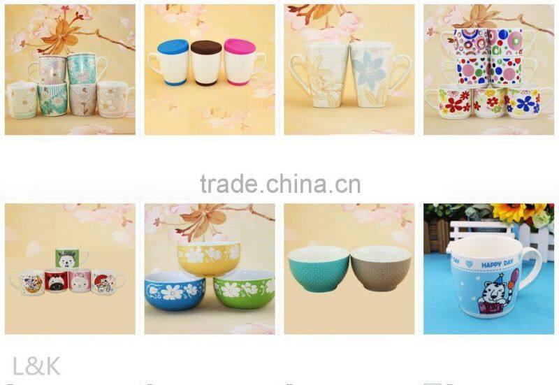 paintable ceramic spoon mug/ceramic coffee mug with spoon