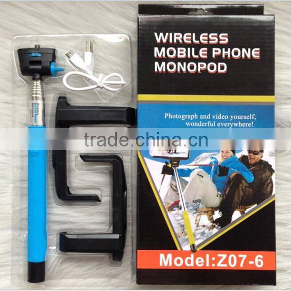 Hot Selling Stock Dual System Z07-6 Bluetooth Monopod For IOS & Andriod Cellphone