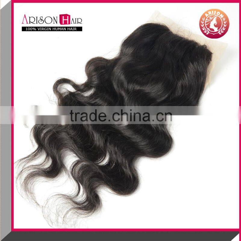 Cheap Free Parting 3 Part Silk Base Lace Closure, Hot Selling Brazilian Hair Closure Piece