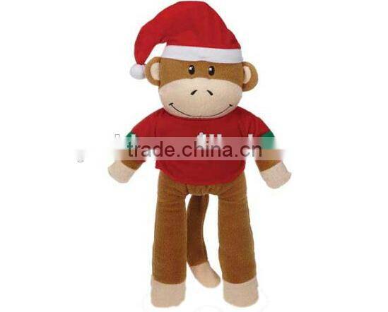 stuffed christmas plush toy monkey plush monkey toy