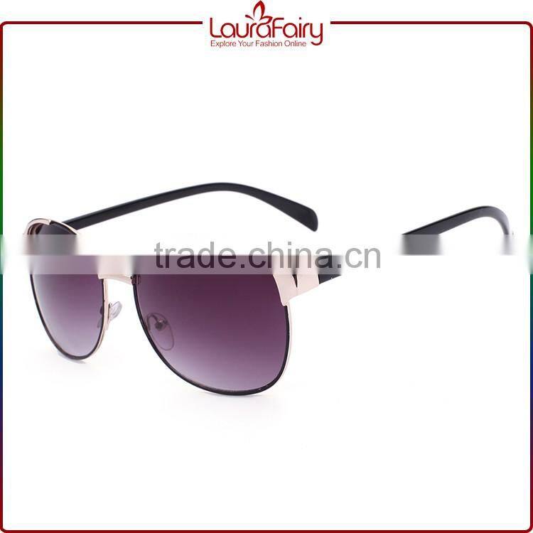 Laura Fairy Fashion Design Metal Frame White Temple Sunglasses Wenzhou Factory