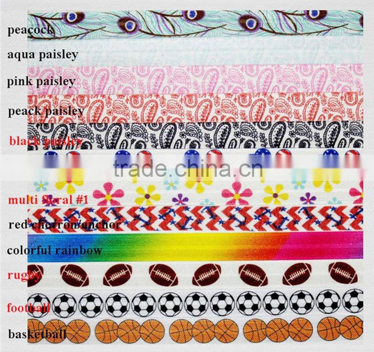 5/8 blue /red/ white star fold over elastic, FOE headband elastic for making diy hair ties, fold over elastic by the yard