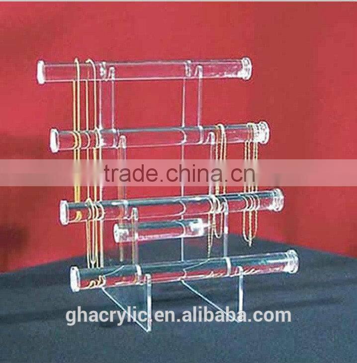 GH-RZ358 2014 high quality Clear tube acrylic bracelet display with support