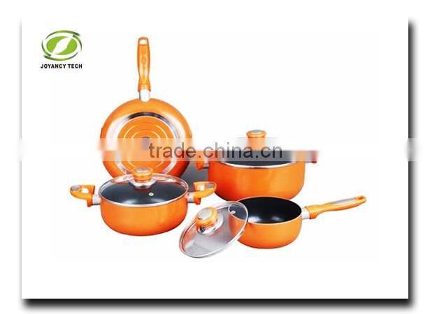 Orange Color Painting Non-stick & Ceramic Coated Cookware Set Pots and Pans