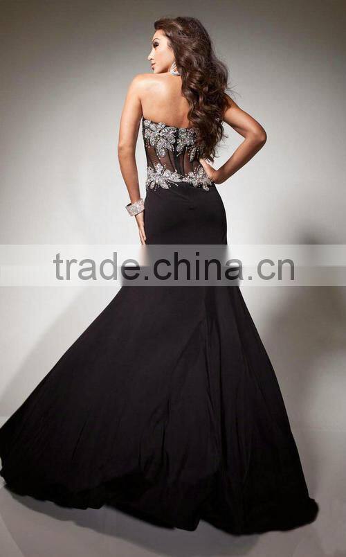 Tony Bowl Design See Through Black Evening Dress