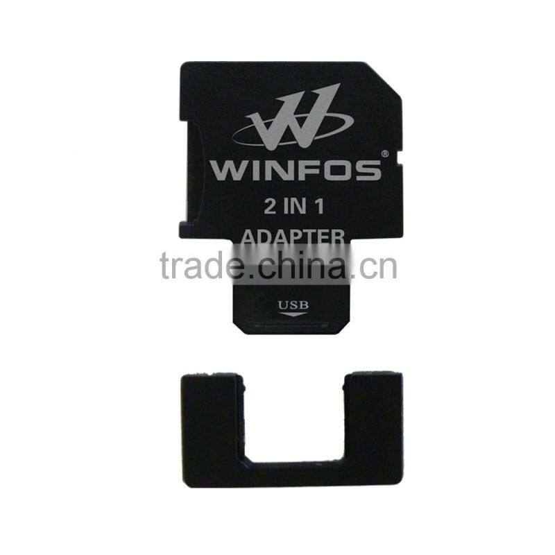 High quality USB microSD card trio 3 in 1 adapter reader