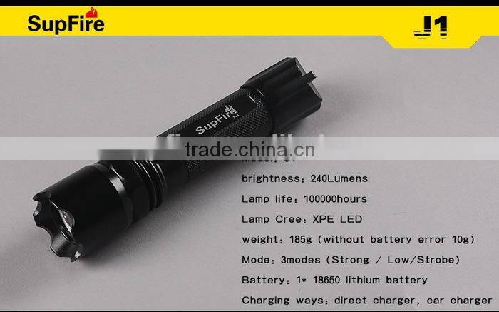 Rechargeable 3w 240lm CREE XPE led flash torch
