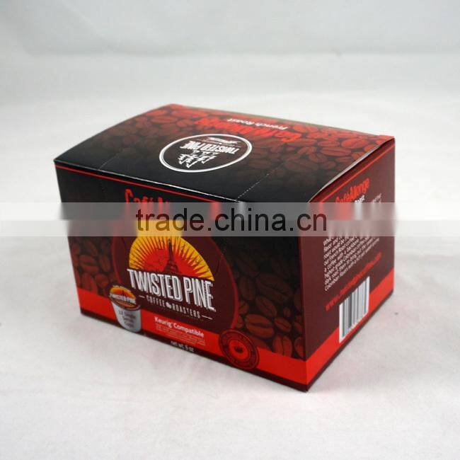 Customized coffee paper box for 12 single serve cups