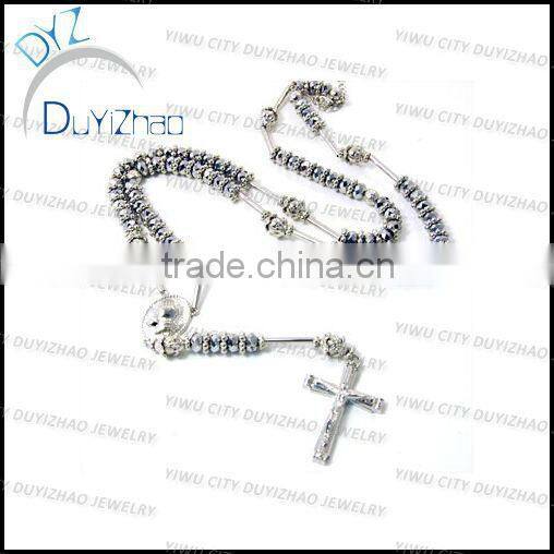 Fashion silver crystal rosary