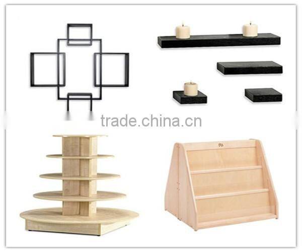 Supermarket 4 Tier Wood Display Shelf