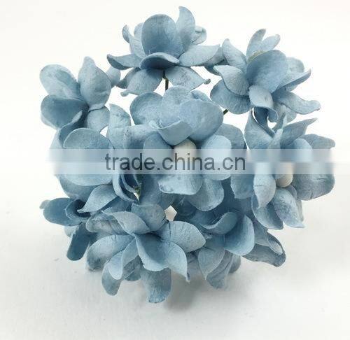 Baby Blue, Small Handmade Mulberry Paper Flower, Wedding Party, Scrap-booking Crafts Pastel