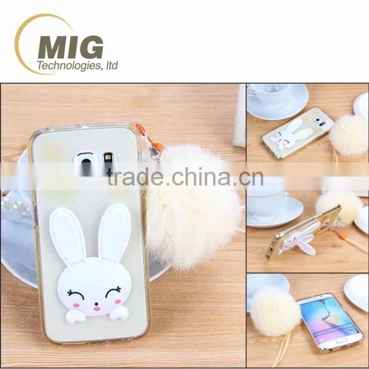 new cute rabbit ear kickstand TPU phone case for iphone 4 4s mobile phone back cover