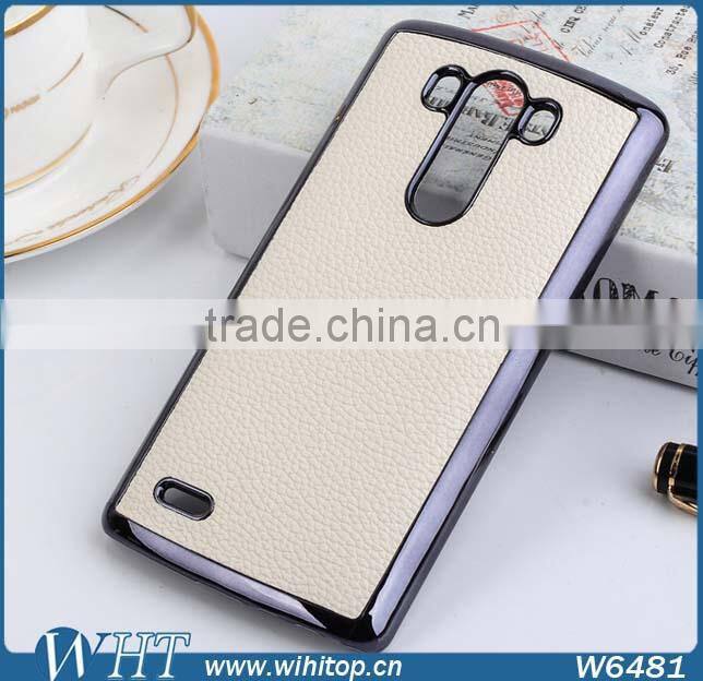 Fancy Mobile Phone Cover PC Chrome Leather Coated for LG G3 Case