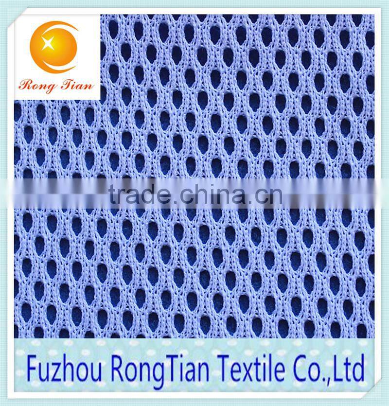 Fast-drying white polyester big hole jersey fabric for sportwear