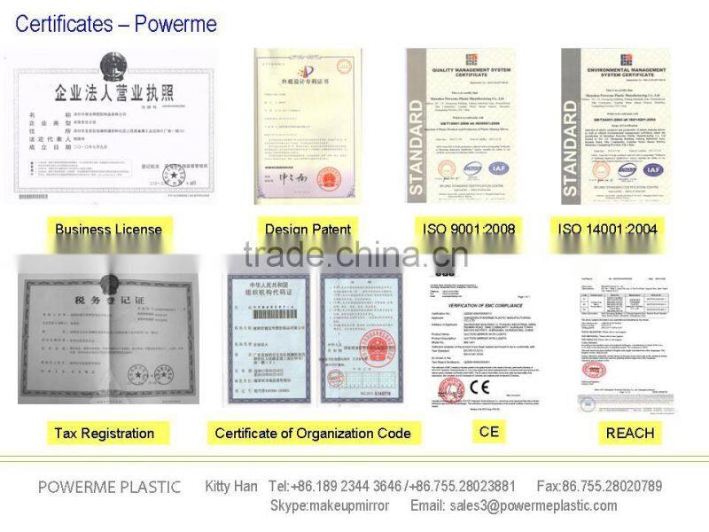 Folding Hand held makeup mirror, Hand Held standing mirror, 2 sided hand held mirror