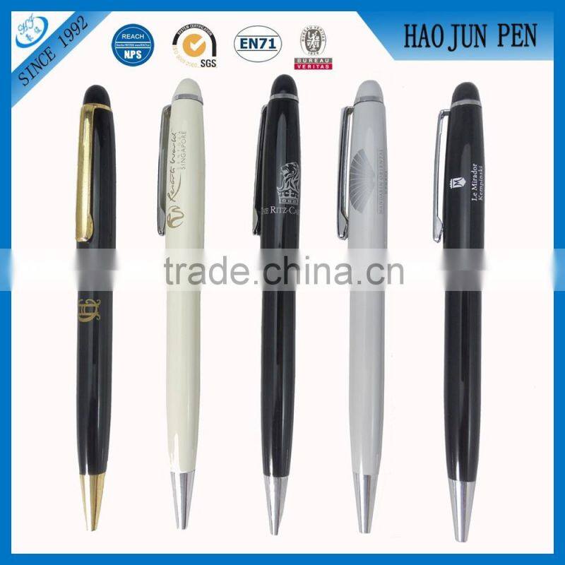 2016 unique style metal twist ballpoint pen metal hotel pen logo pen