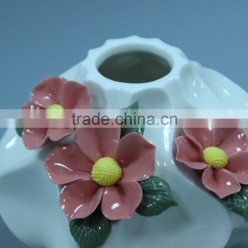 Chinese artficial flower with ceramic flower vase decoration