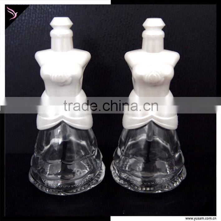 Empty glass nail polish bottle mini clear nail polish bottle