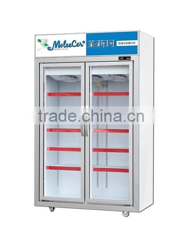 commercial glass door 4door freezer display showcase