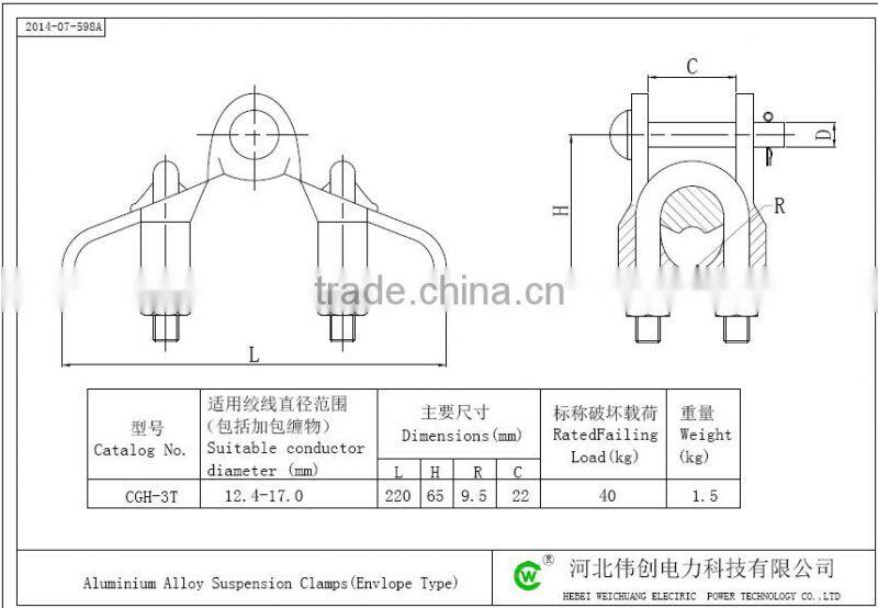 electric power fitting-suspension clamp