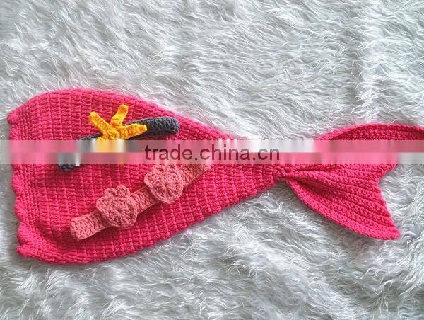 wholesale fashion costume crochet mermaid tail newborn photo props
