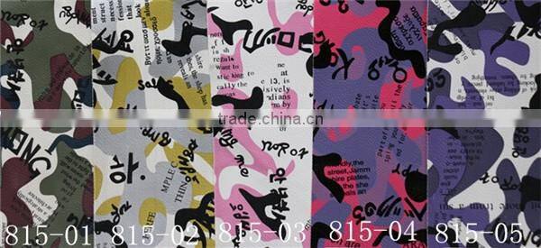 Custom printing china products shoes bags pu coated split leather