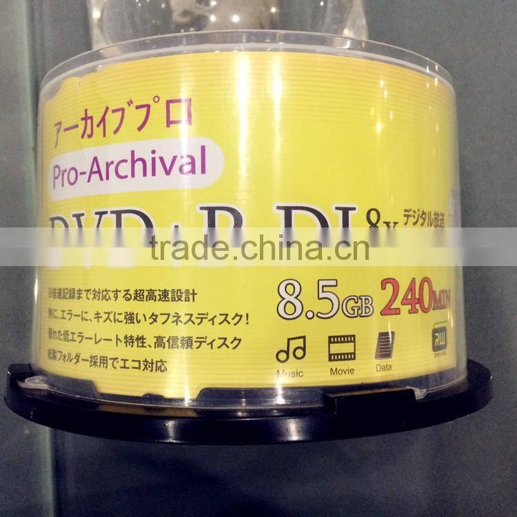 dual layer dvd with popular printing in bulk 8.5gb dvdr