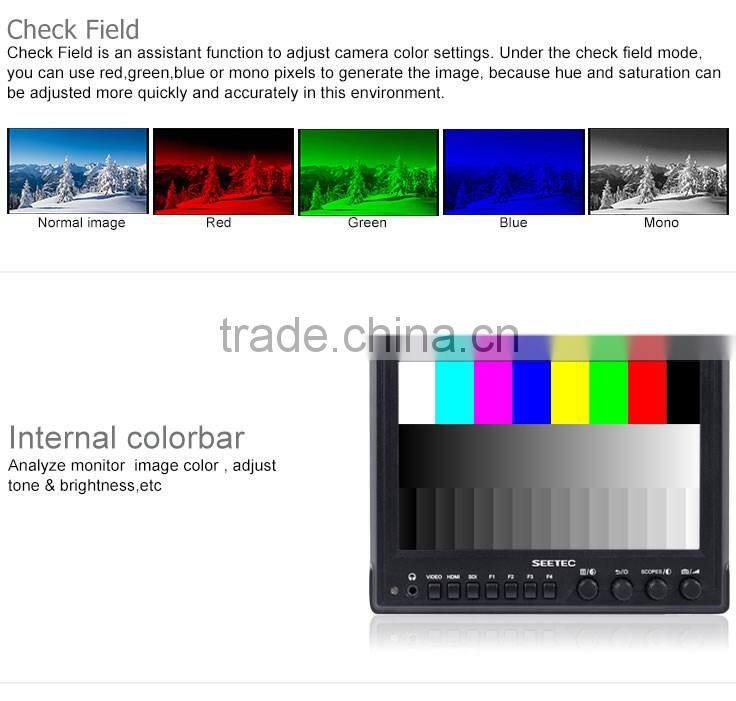 IPS panel wide view angle build-in HDMI to SDI Conversion output 7" dslr field monitor for film shooting IPS wide view angle