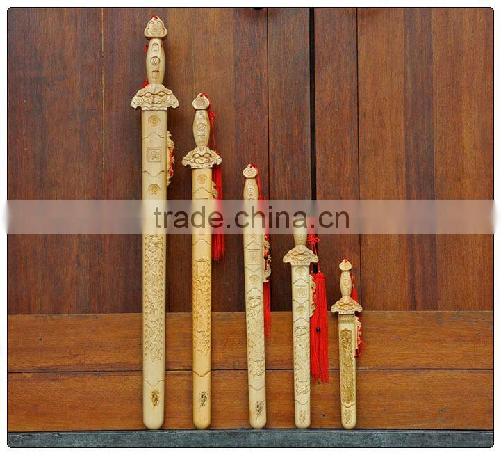 The lucky sword, the peach wood sword, wood crafts, home -guarding and fengshui, for security and peace home decoration