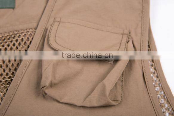Custom men multi pockets fish vest