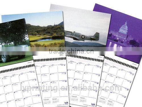 Custom 2016 wall calendar printing high quality low price LOGO printing