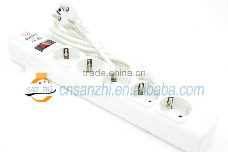 EU type 5 way France power strip for Europe Indonesia Vietnam etc