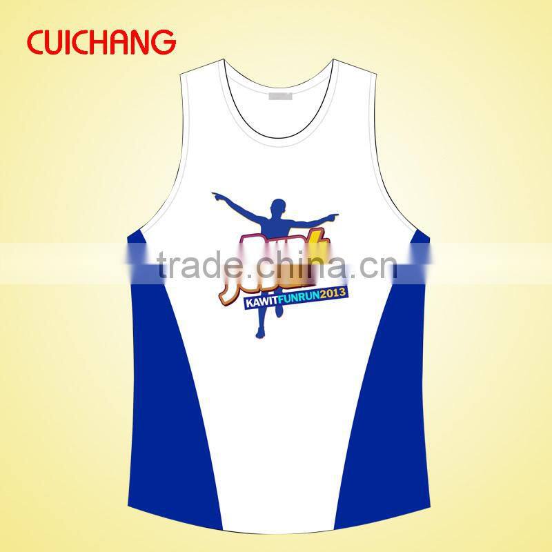 2014 running white custom singlet