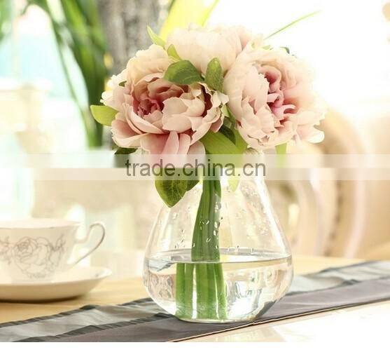 High Quality silk flower Artificial Peony Flowers Fake Leaf Wedding Home Party Decoration Bouquet