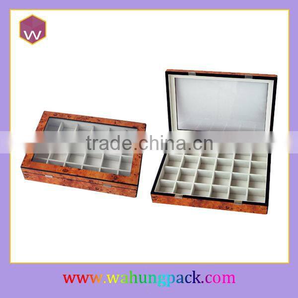 Custom White Wooden Tea Bag Packaging Box With 9 Compartments