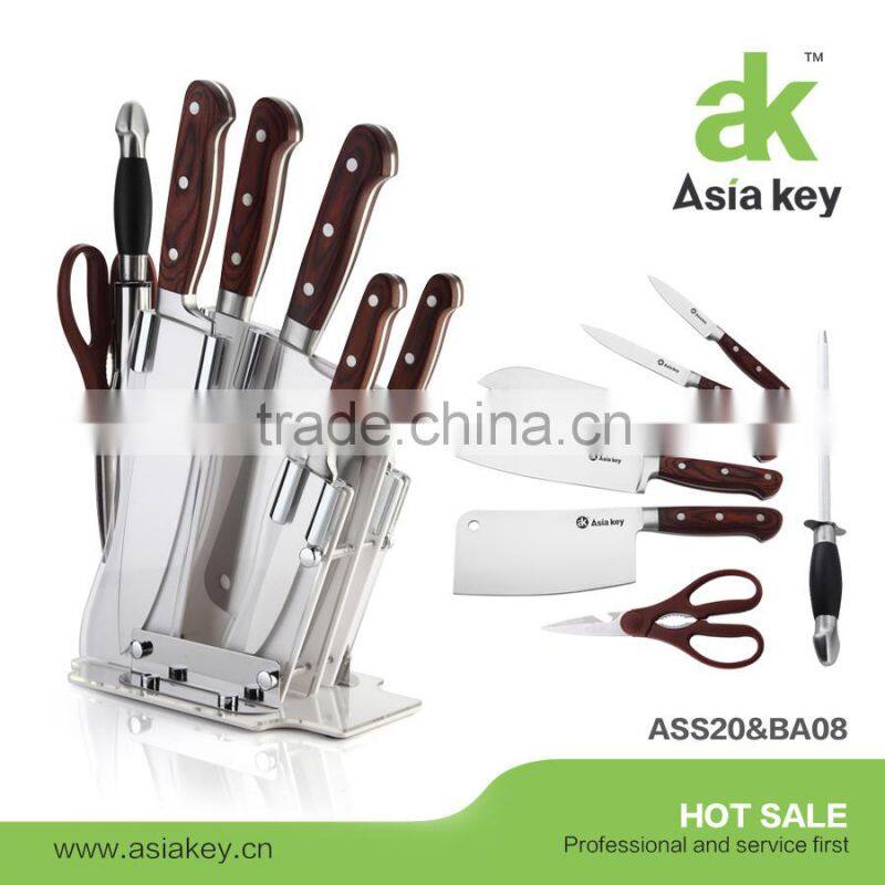 Elegant kitchen knife set silicone handle soft touch handle