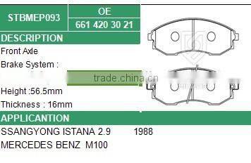 Front Axle Semi-metal Brake Pads for Benz