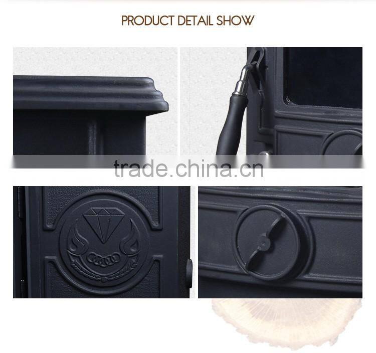 Light real flame imitation burning wood stove with cast iron grates