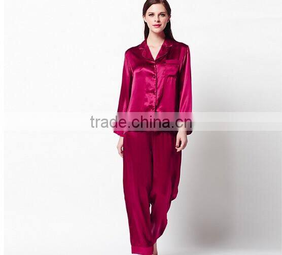 Classica Silk Satin Sleep Shirts Pure Silk Chameuse Fabric Pajamas