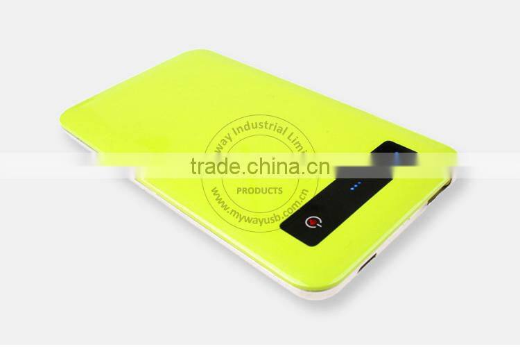 2015 new arrival colorful slim portable cell phone power bank/portable power bank with LED indicator