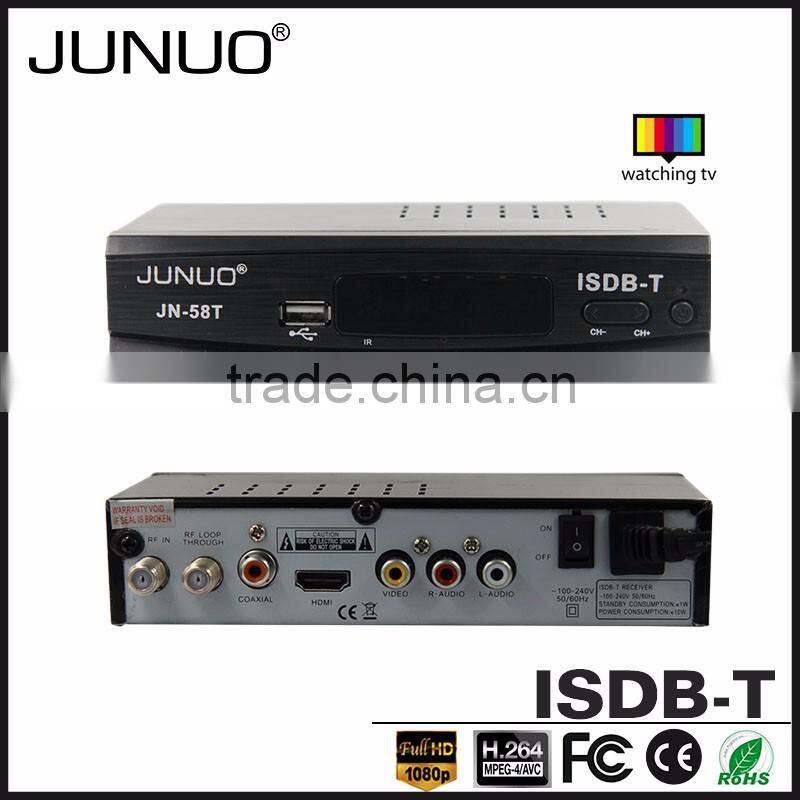 JUNUO china manufacture OEM good quality free to air tuner hd mpeg4 mstar isdb-t digital tv receiver Ecuador