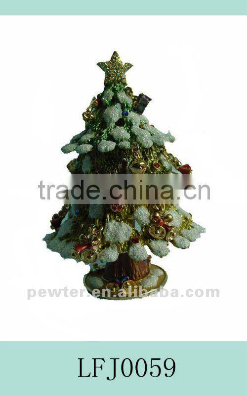 Colourful Christmas Tree Metal Jewel Case