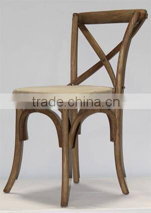 Wood Rental Wedding Cross back bar chair