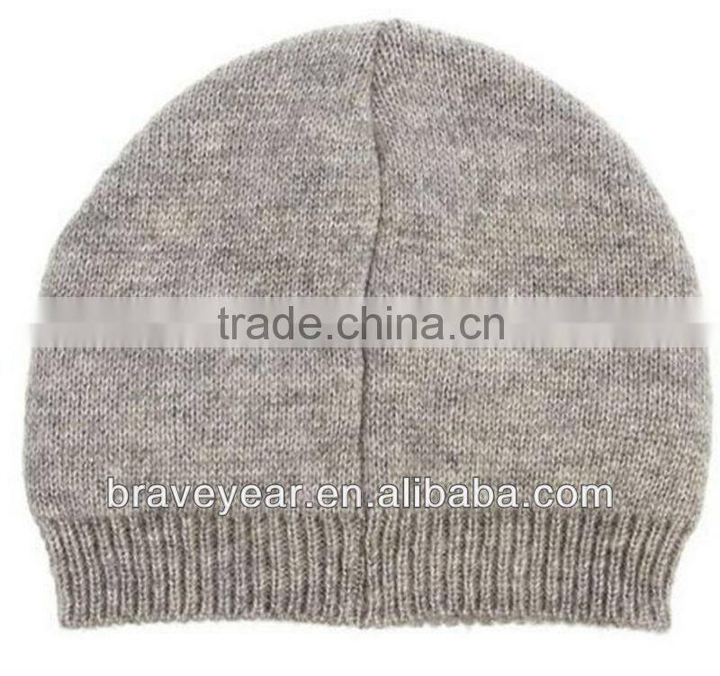 100% acrylic fox pattern knitted beanie hat for ladies