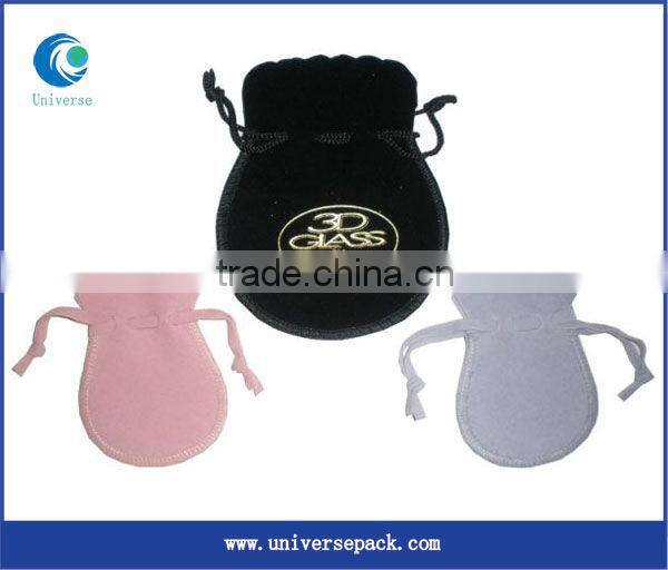 custom black velvet gift bags pouch with satin lining
