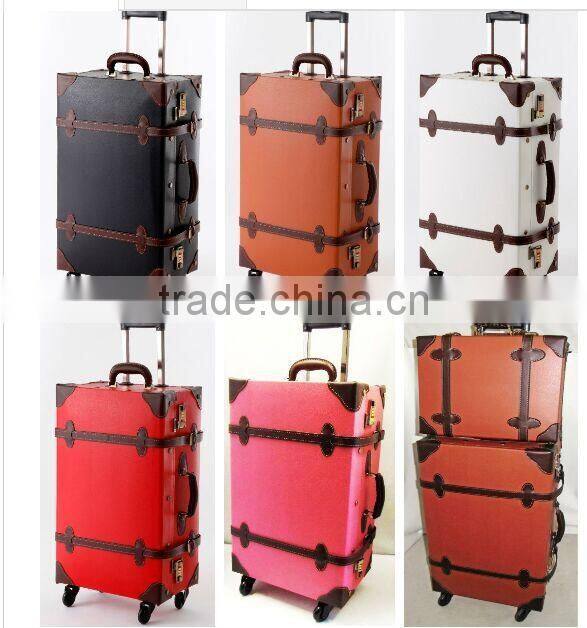 Alibaba china newly design fashional leather zipper lock luggage set